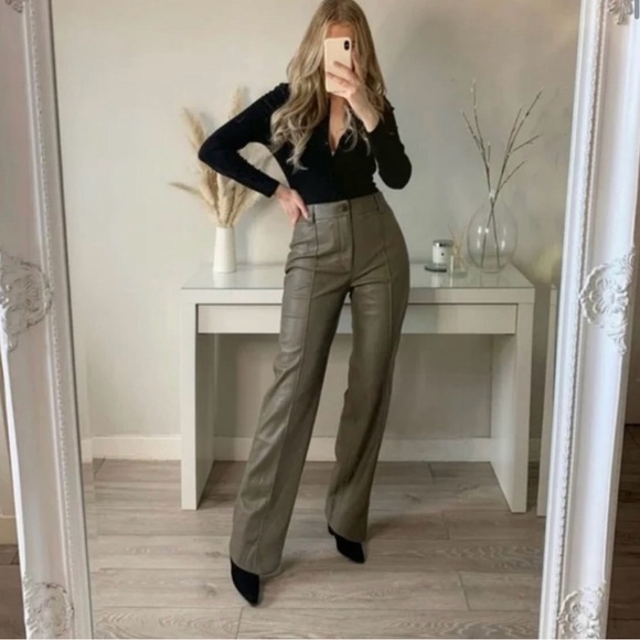 Zara Pants & Jumpsuits Zara Faux Leather Pants Xs Francoise Full